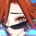 Anime character looking over the top of black sunglasses with a sharp, intense gaze.