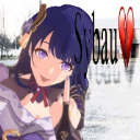 Anime girl with purple hair making a smug expression next to a red heart icon.