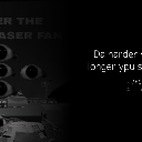 Multiple eyes staring from a dark background with partially visible text.