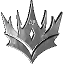 Crown icon with a sharp, metallic silver finish and a diamond-shaped cutout in the center.