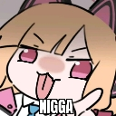 Anime girl with a smug expression sticking her tongue out.