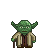 Yoda with wide, unblinking eyes and a blank expression.