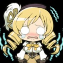 Chibi anime girl with blonde hair crying and trembling with white eyes.
