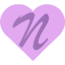 Heart shape with a cursive letter N inside.