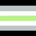 Flag with horizontal stripes of black, gray, white, and lime green.