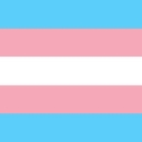 A rectangular flag featuring five horizontal stripes in the order of light blue, light pink, white, light pink, and light bl…