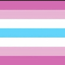A rectangular flag with horizontal stripes of pink, light pink, white, light blue, white, light pink, and pink.