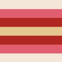 Flag with horizontal stripes in shades of pink, red, and yellow.