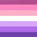 Lesbian pride flag with horizontal stripes of dark purple, light purple, white, light pink, and dark pink.