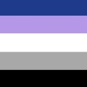 A rectangular flag with horizontal stripes of black, gray, white, and purple.