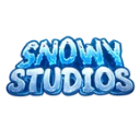 Snowy Studios text rendered in a 3D icy and frozen font style.