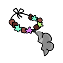 A charm bracelet with colorful star beads and a large gray cloud charm hanging from it.