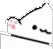 White blob creature with a blushing face peeking over a black line.
