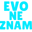 Text reading Evo Ne Znam in bold cyan letters against a black background.