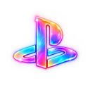 A glowing, iridescent gaming logo symbol with a shimmering rainbow effect.