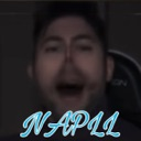 A person with a wide-open mouth in a blurry, dark-toned image with the blue text NAPLL at the bottom.