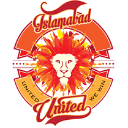 Lion head with a fiery, spiky mane centered inside a circular sports-style emblem.