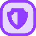 Purple circle shape with a flat design.