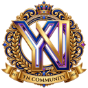 A golden crest featuring the letters YN surrounded by laurel leaves and a crown, with a banner at the bottom reading YN CO...