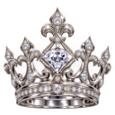 Silver crown adorned with sparkling jewels and intricate metalwork.