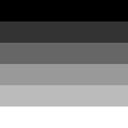 Grayscale gradient consisting of horizontal stripes transitioning from black at the top to white at the bottom.