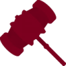 A pixelated maroon hammer with a purple outline centered on a black background.