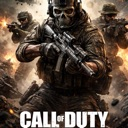 A soldier wearing a skull mask and tactical gear holds a rifle in a battlefield setting.