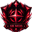 A red star emblem centered on a dark shield with the text SR MOD at the bottom.