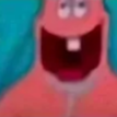 Patrick Star with a wide-mouthed, blurry, and confused expression.