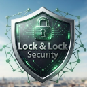 A metallic shield with a glowing green padlock icon and circuit board lines.