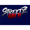 A stylized logo with the text STREETZ in white and WAR II in red against a dark blue background.