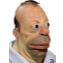 A close-up, hyper-realistic face of a cartoon man with wide, startled eyes and a neutral, slightly confused expression.