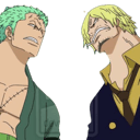 Zoro and Sanji from One Piece looking at each other with annoyed, frustrated expressions.