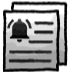 Bell icon on top of a stack of papers drawn in a black and white sketch style.