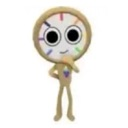 A clock-faced character with large eyes stands in a thoughtful pose.