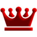 A simple, flat red crown icon.