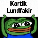 Pepe the Frog with arms raised in celebration underneath a white banner containing black text.