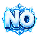 The word NO rendered in a 3D icy, crystalline font with sharp edges.