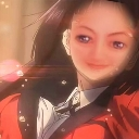 A human face superimposed onto an anime character with a distorted, uncanny expression.