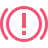 A red exclamation point inside red parentheses on a black background.