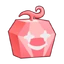 A pink faceted gem with a wide, mischievous grin and sparkling eyes.