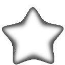 White five-pointed star icon with a soft glowing effect.