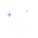 Purple pixelated stars and sparkles scattered across a transparent background.