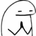 Flork of Cows character with a smug expression holding hands together in a prayer gesture.