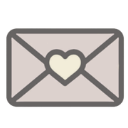 Envelope with a heart icon centered on the flap.