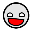 Face with wide eyes and a large, bright red open-mouthed grin.