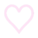 Heart outline in pastel pink color on a black background.