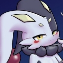 A stylized creature with a smug expression and a visible blush on its cheeks.