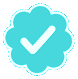 Four cyan scalloped badges each containing a white checkmark aligned in a horizontal row.