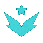 Four identical teal chevron shapes each topped with a small star aligned horizontally.